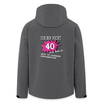 40 Geburtstag Spruch - Recycelte Männer Softshell-Jacke von Stanley/Stella - Anthrazit - Hinten - AI Model Male 185 light (185cm)