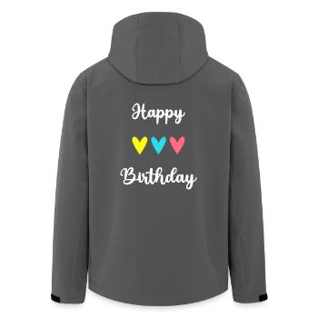 ALLES GUTE ZUM GEBURTSTAG!. ALLES GUTE ZUM GEBURTSTAG!. JAHRESTAG. - Recycelte Männer Softshell-Jacke von Stanley/Stella - Anthrazit - Hinten - AI Model Male 185 light (185cm)