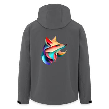 fuchs design elegant streifen harmonie - Recycelte Männer Softshell-Jacke von Stanley/Stella - Anthrazit - Hinten - AI Model Male 185 light (185cm)