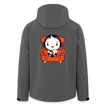 Ente Gamer zocken Controller Headset Sessel sitzen - Recycelte Männer Softshell-Jacke von Stanley/Stella - Anthrazit - Hinten - AI Model Male 185 light (185cm)