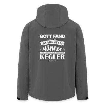 Kegel Shirt-Gott fand - Recycelte Männer Softshell-Jacke von Stanley/Stella - Anthrazit - Hinten - AI Model Male 185 light (185cm)