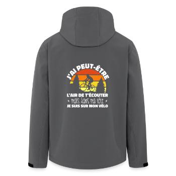 Radfahren In meinem Kopf Ich bin auf meinem Fahrrad Humor - Recycelte Männer Softshell-Jacke von Stanley/Stella - Anthrazit - Hinten - AI Model Male 185 light (185cm)