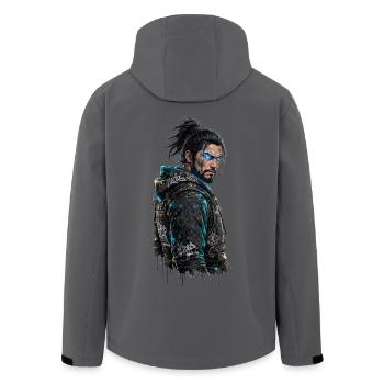 Japanese Universe - Modern Samurai - Men’s Recycled Softshell Jacket by Stanley/Stella - anthracite - Back - AI Model Male 185 light (185cm)