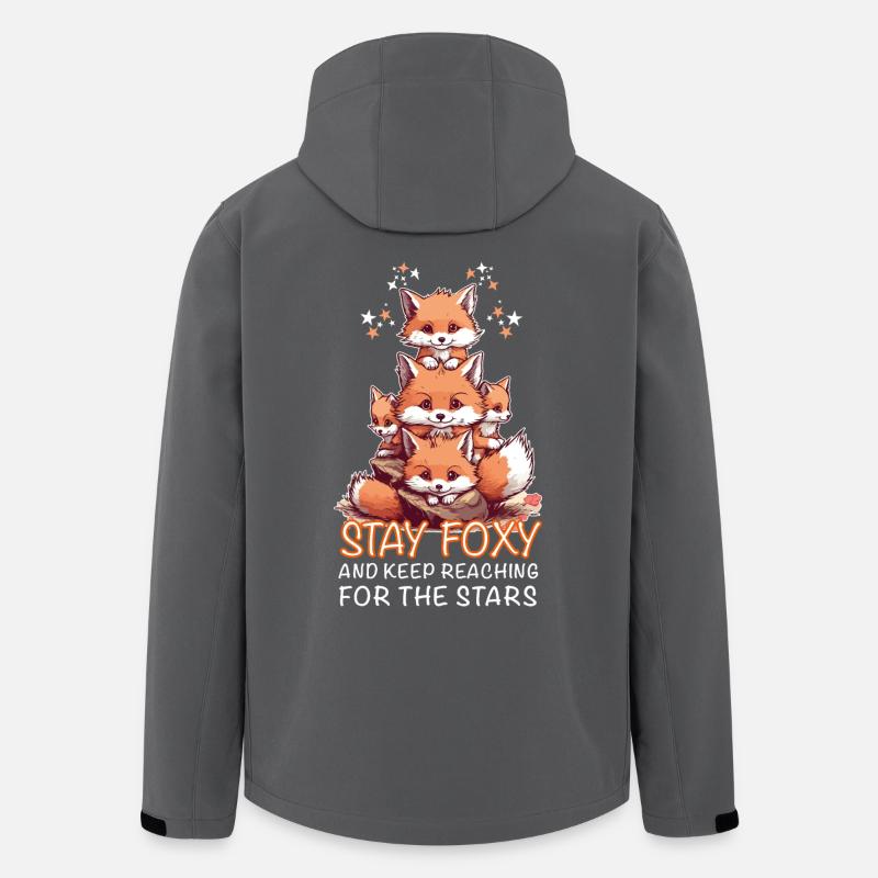 Cute Foxes Stay Foxy - Men’s Recycled Softshell Jacket by Stanley/Stella - anthracite