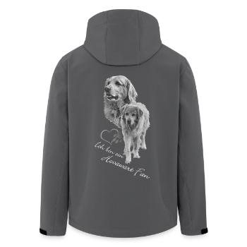 Hovawart-s-w - Recycelte Männer Softshell-Jacke von Stanley/Stella - Anthrazit - Hinten - AI Model Male 185 light (185cm)