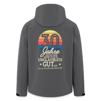 30 Jahre Sehe Immer Noch Gut Aus 30. Geburtstag - Recycelte Männer Softshell-Jacke von Stanley/Stella - Anthrazit - Hinten - AI Model Male 185 light (185cm)