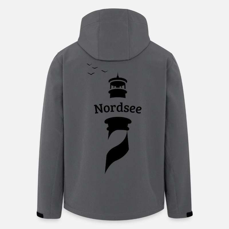 North Sea Lighthouse - Seagulls - Men’s Recycled Softshell Jacket by Stanley/Stella - anthracite