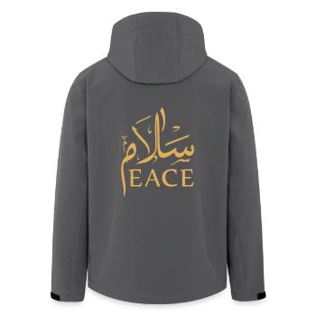 Frieden - Recycelte Männer Softshell-Jacke von Stanley/Stella - Anthrazit - Hinten - AI Model Male 185 light (185cm)