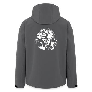 Brittany Jagdhund Jäger Jagdhunde Wilsigns - Recycelte Männer Softshell-Jacke von Stanley/Stella - Anthrazit - Hinten - AI Model Male 185 light (185cm)