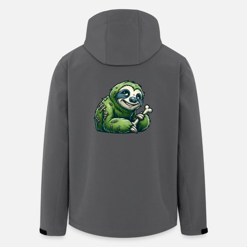 Halloween Sloth Zombie Funny Cartoon - Men’s Recycled Softshell Jacket by Stanley/Stella - anthracite