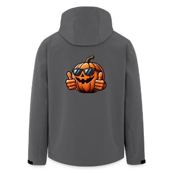 Halloween Kürbis Horror Grinsen Sonnenbrille - Recycelte Männer Softshell-Jacke von Stanley/Stella - Anthrazit - Hinten - AI Model Male 185 light (185cm)