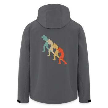 Retro Vintage Style Photograf Fotograf Kamera - Recycelte Männer Softshell-Jacke von Stanley/Stella - Anthrazit - Hinten - AI Model Male 185 light (185cm)
