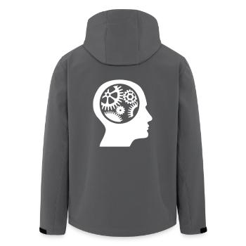 Zahnrad im Kopf - Recycelte Männer Softshell-Jacke von Stanley/Stella - Anthrazit - Hinten - AI Model Male 185 light (185cm)