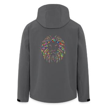 Löwe Regenbogen Geometrisch Geschenk - Recycelte Männer Softshell-Jacke von Stanley/Stella - Anthrazit - Hinten - AI Model Male 185 light (185cm)