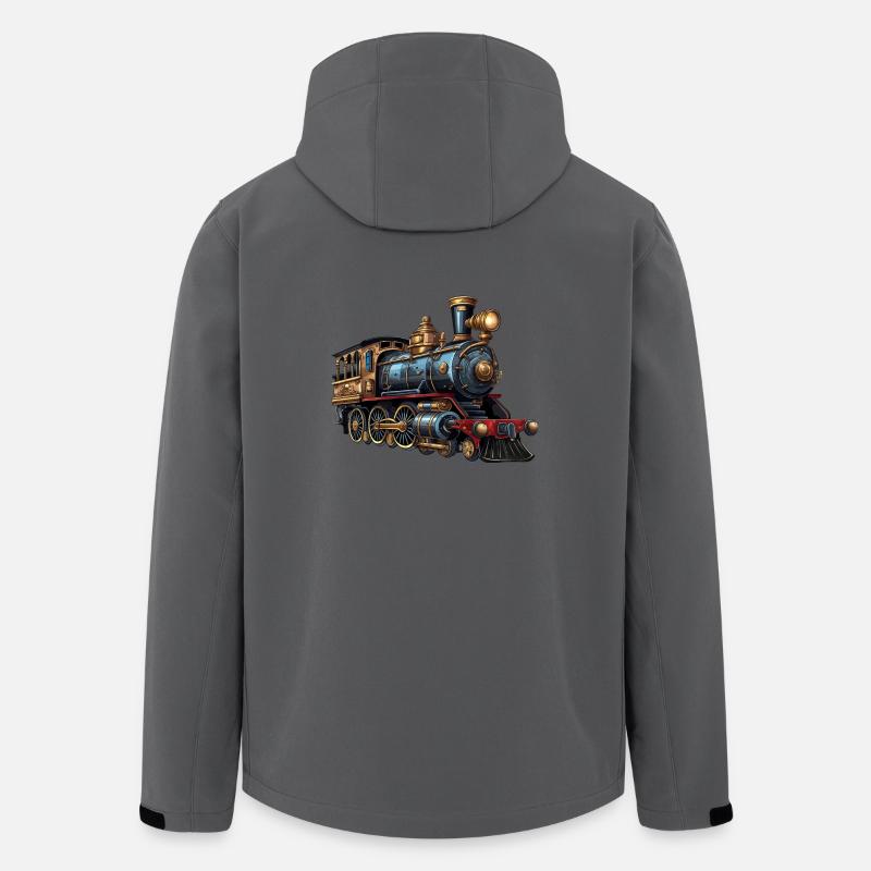 Zeitreise: Dampflokomotive des 19. Jahrhunderts - Recycelte Männer Softshell-Jacke von Stanley/Stella - Anthrazit