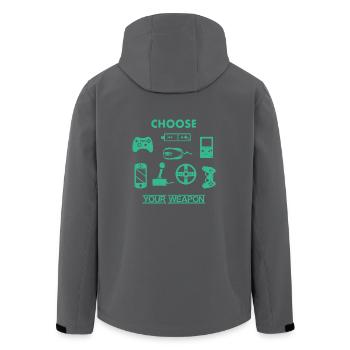 Wähle deine Waffe - Gamer - Spielekonsole - Recycelte Männer Softshell-Jacke von Stanley/Stella - Anthrazit - Hinten - AI Model Male 185 light (185cm)