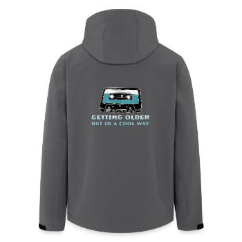 Retro Kassette - Recycelte Männer Softshell-Jacke von Stanley/Stella - Anthrazit - Hinten - AI Model Male 185 light (185cm)