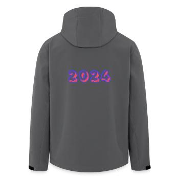 2024 - Men’s Recycled Softshell Jacket by Stanley/Stella - anthracite - Back - AI Model Male 185 light (185cm)