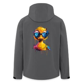 Cooole Gummiente mit Sonnenbrille - Recycelte Männer Softshell-Jacke von Stanley/Stella - Anthrazit - Hinten - AI Model Male 185 light (185cm)