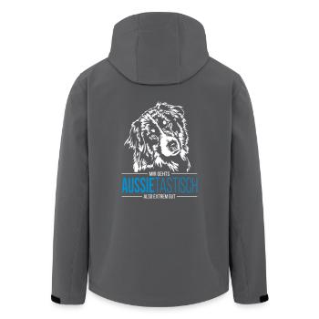 AUSSIETASTISCH Australian Shepherd - Recycelte Männer Softshell-Jacke von Stanley/Stella - Anthrazit - Hinten - AI Model Male 185 light (185cm)