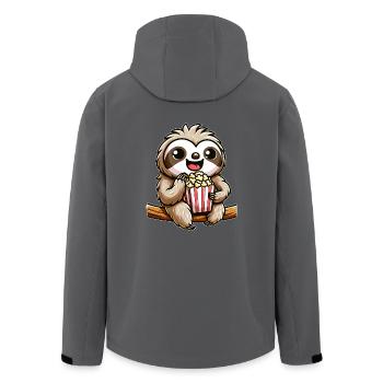 Faultier Kinofan, Popcorn & Karneval - Recycelte Männer Softshell-Jacke von Stanley/Stella - Anthrazit - Hinten - AI Model Male 185 light (185cm)