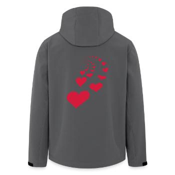 Herzen für Partner und Singles - Recycelte Männer Softshell-Jacke von Stanley/Stella - Anthrazit - Hinten - AI Model Male 185 light (185cm)