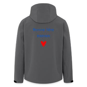 OMA. MUTTERTAG. ALLES GUTE ZUM OMA-TAG. ICH LIEBE DICH - Recycelte Männer Softshell-Jacke von Stanley/Stella - Anthrazit - Hinten - AI Model Male 185 light (185cm)