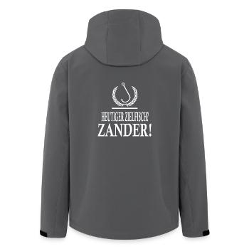Angler, Zander, Zanderangler - Recycelte Männer Softshell-Jacke von Stanley/Stella - Anthrazit - Hinten - AI Model Male 185 light (185cm)