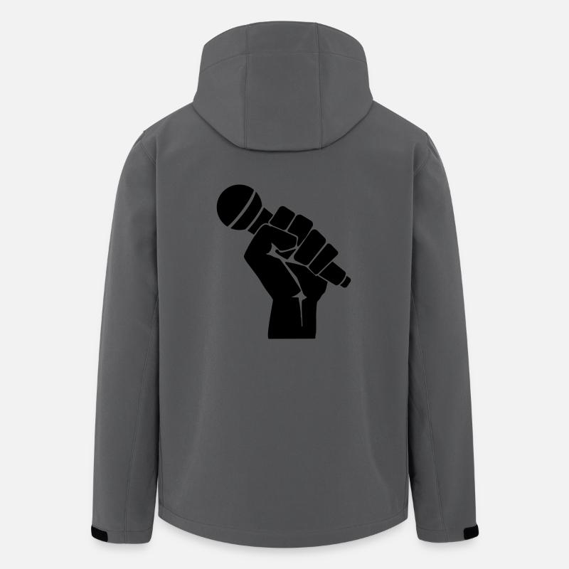 Faust mit Mikrofon - Recycelte Männer Softshell-Jacke von Stanley/Stella - Anthrazit
