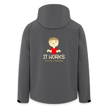 Es funktioniert auf meiner Maschine! - Geschenk - Recycelte Männer Softshell-Jacke von Stanley/Stella - Anthrazit - Hinten - AI Model Male 185 light (185cm)