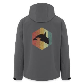 Orca - Recycelte Männer Softshell-Jacke von Stanley/Stella - Anthrazit - Hinten - AI Model Male 185 light (185cm)
