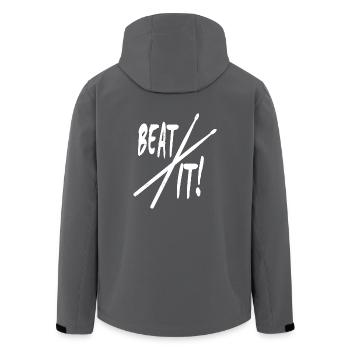Beat it! Drumsticks - Recycelte Männer Softshell-Jacke von Stanley/Stella - Anthrazit - Hinten - AI Model Male 185 light (185cm)