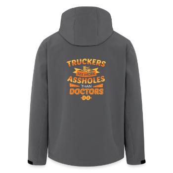 Truck Driver Tshirt Present for Truck Drivers funn - Recycelte Männer Softshell-Jacke von Stanley/Stella - Anthrazit - Hinten - AI Model Male 185 light (185cm)