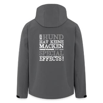 Mein Tier hat Macken Tierfreund Hund Katze Pferd - Recycelte Männer Softshell-Jacke von Stanley/Stella - Anthrazit - Hinten - AI Model Male 185 light (185cm)
