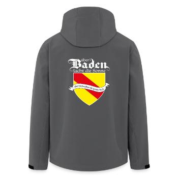 Über Baden lacht die Sonne, über Schwaben die Welt - Recycelte Männer Softshell-Jacke von Stanley/Stella - Anthrazit - Hinten - AI Model Male 185 light (185cm)