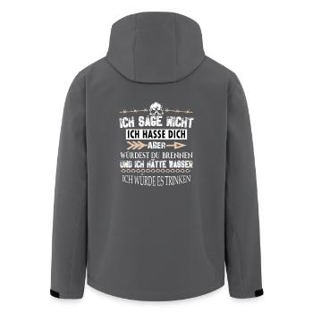 Gemeiner Böser Spruch Schwarzer Humor Sarkasmus - Recycelte Männer Softshell-Jacke von Stanley/Stella - Anthrazit - Hinten - AI Model Male 185 light (185cm)