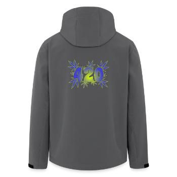 420 Leaf Vibes - Cannabis - Weed - Marihuana - Recycelte Männer Softshell-Jacke von Stanley/Stella - Anthrazit - Hinten - AI Model Male 185 light (185cm)