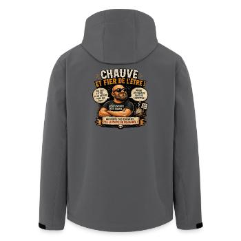Chauve et Fier de l'Être - Veste softshell homme en polyester recyclé Stanley/Stella - charbon - Dos - AI Model Male 185 light (185cm)