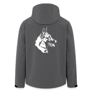 Belgian Malinois Portrait Hund Hunde Wilsigns - Recycelte Männer Softshell-Jacke von Stanley/Stella - Anthrazit - Hinten - AI Model Male 185 light (185cm)