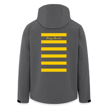 Streifen gelb - Fleißiges Bienchen - Recycelte Männer Softshell-Jacke von Stanley/Stella - Anthrazit - Hinten - AI Model Male 185 light (185cm)