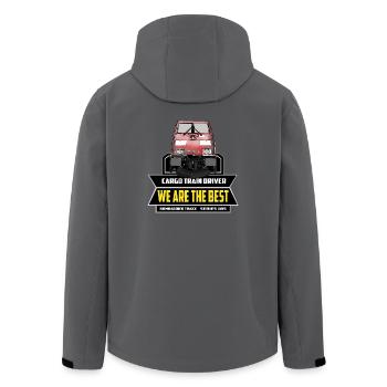Cargo Train Driver - Zugführer Baureihe 185 - Recycelte Männer Softshell-Jacke von Stanley/Stella - Anthrazit - Hinten - AI Model Male 185 light (185cm)
