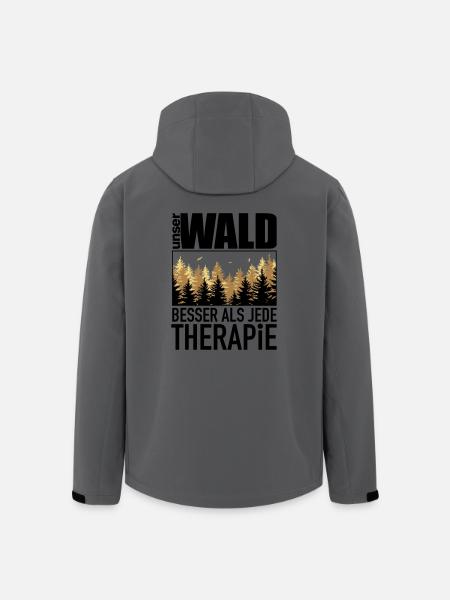 Unser Wald - besser als jede Therapie! Wald Natur - Recycelte Männer Softshell-Jacke von Stanley/Stella - Anthrazit
