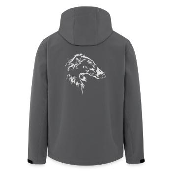 BARSOI Portrait Wilsigns - Recycelte Männer Softshell-Jacke von Stanley/Stella - Anthrazit - Hinten - AI Model Male 185 light (185cm)