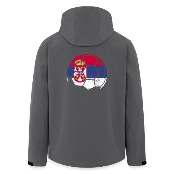 Serbia Soccer Ball Fußball - Recycelte Männer Softshell-Jacke von Stanley/Stella - Anthrazit - Hinten - AI Model Male 185 light (185cm)
