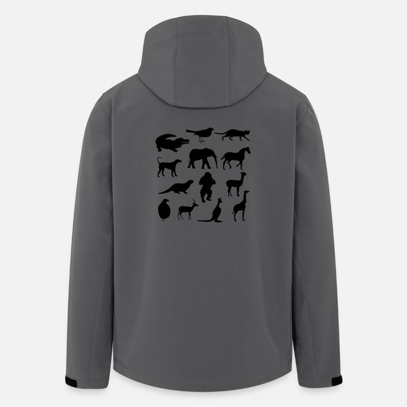 Wilde Tiere - Recycelte Männer Softshell-Jacke von Stanley/Stella - Anthrazit