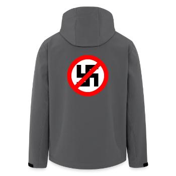 gegen Nazis - Recycelte Männer Softshell-Jacke von Stanley/Stella - Anthrazit - Hinten - AI Model Male 185 light (185cm)