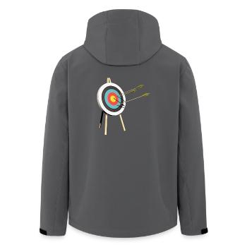 archery arrow bow crossbow target sports24 - Recycelte Männer Softshell-Jacke von Stanley/Stella - Anthrazit - Hinten - AI Model Male 185 light (185cm)