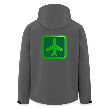 airplane aeroplane flugzeug heissluftballon air ba - Recycelte Männer Softshell-Jacke von Stanley/Stella - Anthrazit - Hinten - AI Model Male 185 light (185cm)
