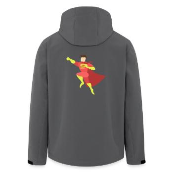 Superpapa als Geschenk - Recycelte Männer Softshell-Jacke von Stanley/Stella - Anthrazit - Hinten - AI Model Male 185 light (185cm)