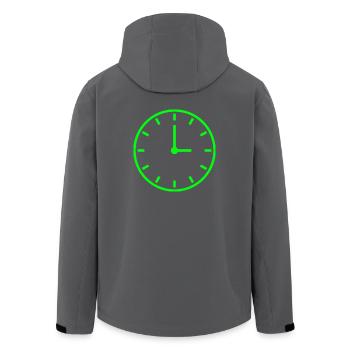 uhr zeit watch clock time hourglass sanduhr60 - Recycelte Männer Softshell-Jacke von Stanley/Stella - Anthrazit - Hinten - AI Model Male 185 light (185cm)